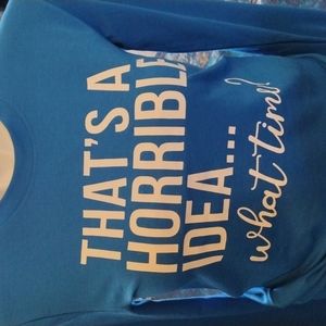 Stamped blue sweat shirt size small